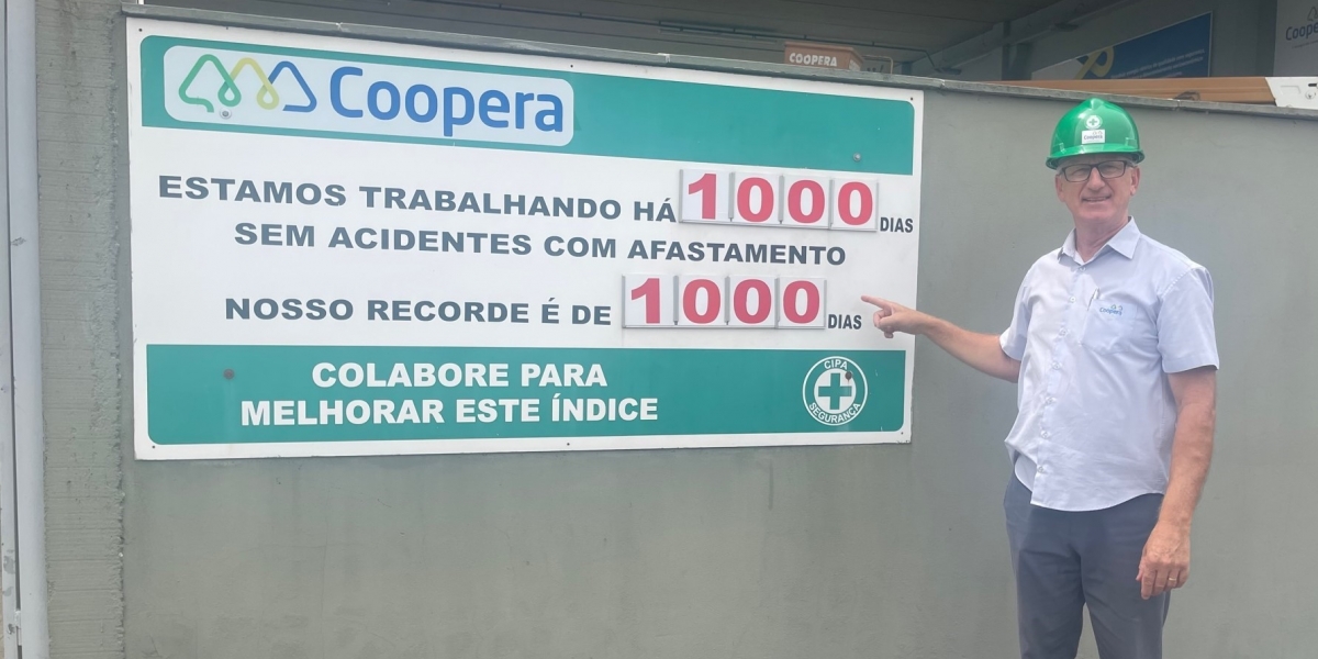 Coopera comemora 1000 dias sem acidentes de trabalho