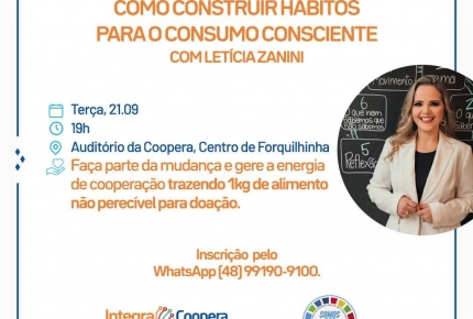 COOPERA promove palestra sobre Consumo Consciente apoiando o Movimento Nacional ODS SC